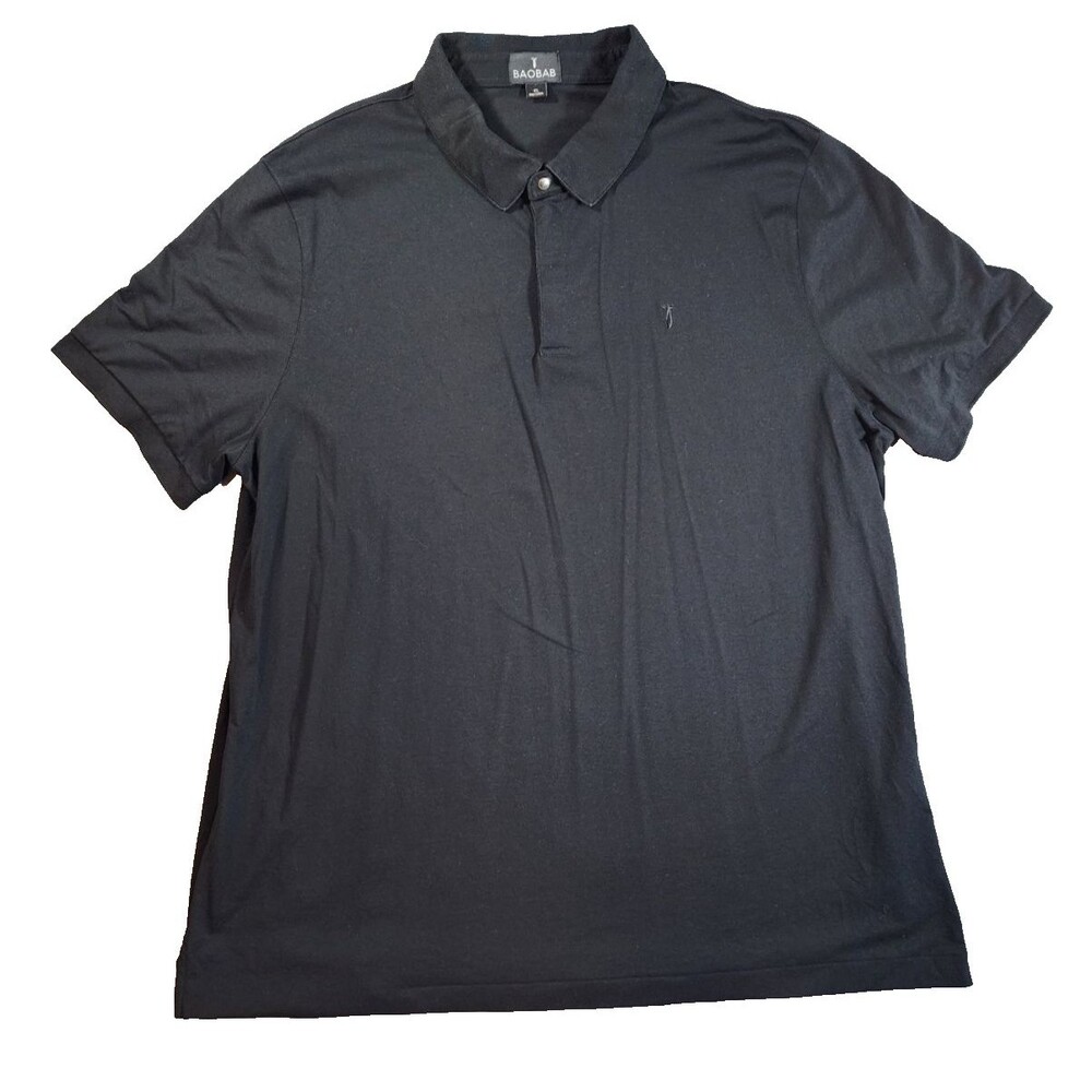 Baobab Polo Shirt Mens 4XL Black Pima Cotton Stretch Short Sleeve Casual